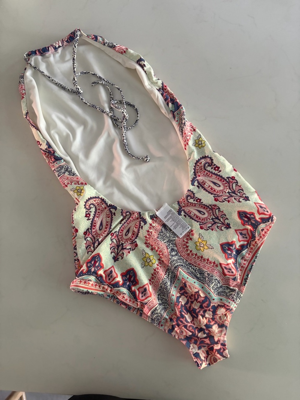 Billabong Paisley Halter One-Piece Swimsuit Medium - Picture 3 of 7
